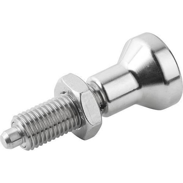 Indexing Plungers, all stainless steel, Style H, inch, Kipp, Mfr#: K0634.002410A7